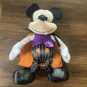 Disney  Authentic 16" Halloween Costume Mickey Mouse Stuffed Plush w/cape